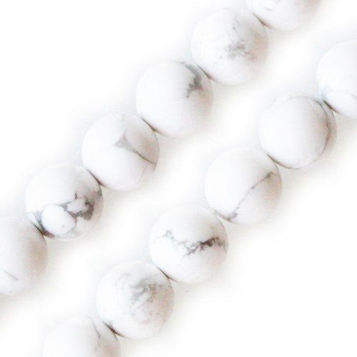 Creez Perles rondes howlite blanc 10mm sur fil (1)