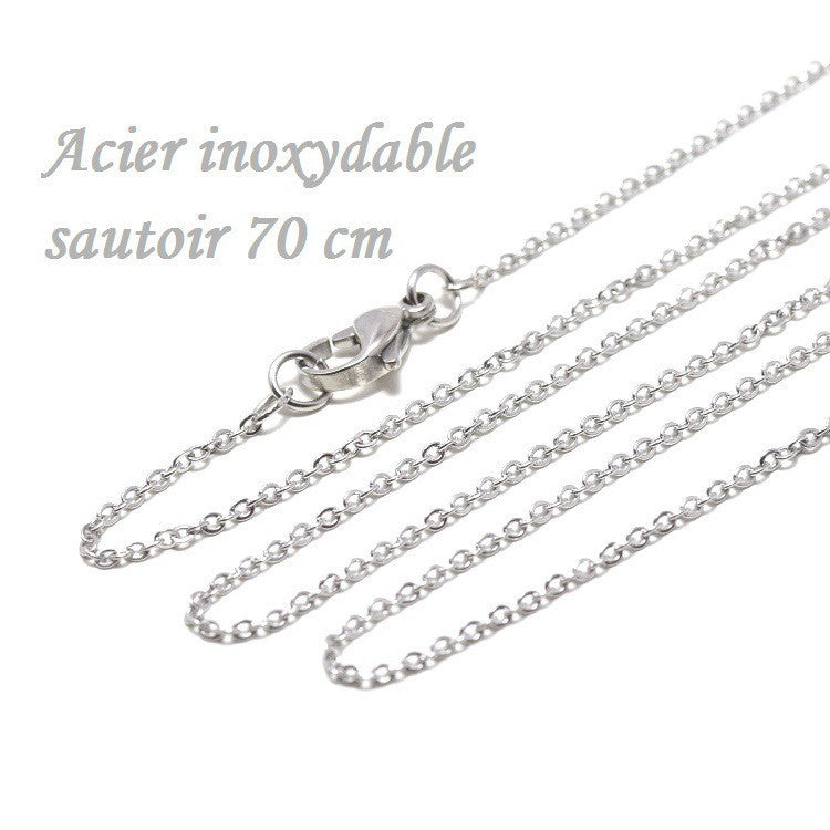 Collier Chaîne Forçat Doré 50mm - Acier Inoxydable, Mousqueton, 2x1.5mm